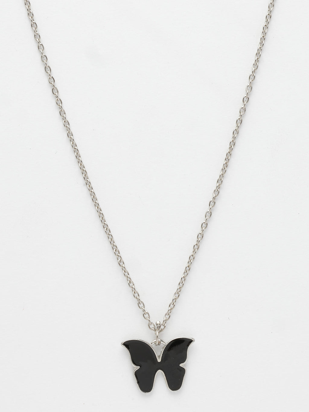 NVR Women's Silver-Plated Chain With Butterfly Pendant