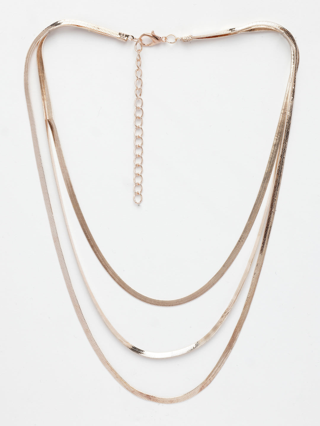 NVR Women's Rose Gold-Polished Minimal Layered Chain