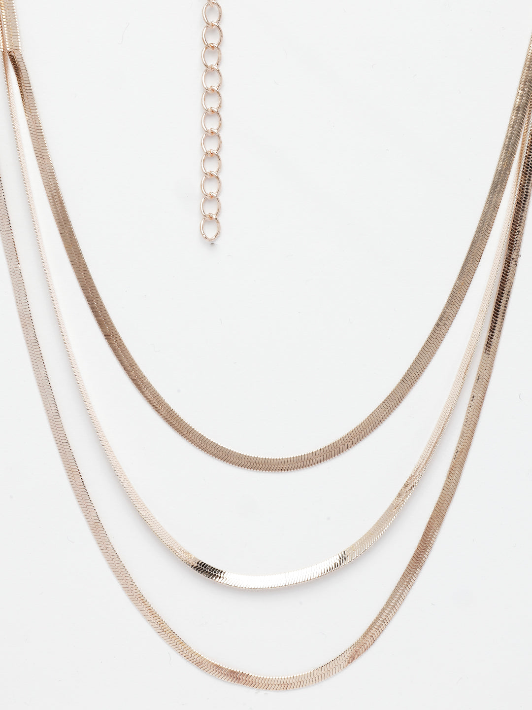 NVR Women's Rose Gold-Polished Minimal Layered Chain