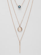 NVR Women's Rose Gold-Polished Evil Eye Layered Chain