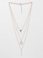 NVR Women's Rose Gold-Polished Evil Eye Layered Chain