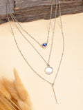 NVR Women's Silver-Plated Evil Eye Layered Chain