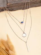 NVR Women's Silver-Plated Evil Eye Layered Chain