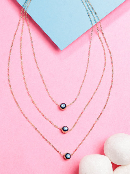 NVR Women's Gold-Polished Evil Eye Layered Chain