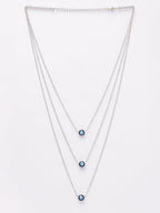 NVR Women's Silver-Plated Evil Eye Layered Chain - Distacart