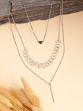 NVR Women's Silver-Plated Beaded Layered Chain