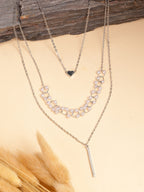 NVR Women's Silver-Plated Beaded Layered Chain