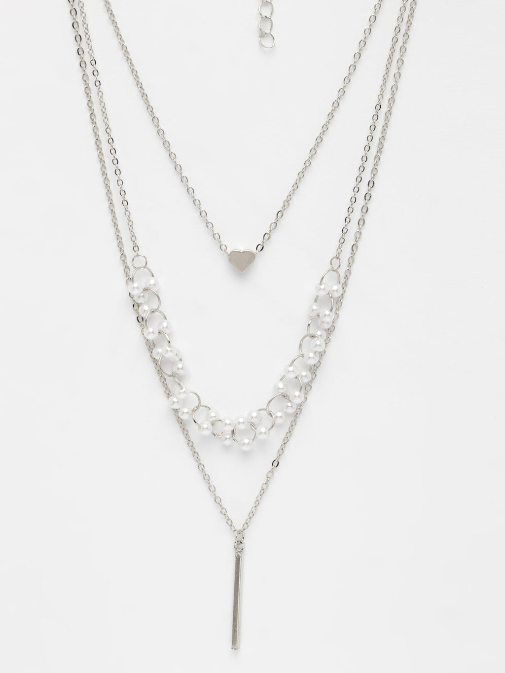 NVR Women's Silver-Plated Beaded Layered Chain