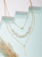 NVR Women's Gold-Polished Beaded Layered Chain
