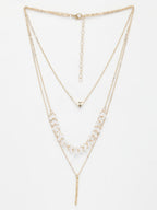 NVR Women's Gold-Polished Beaded Layered Chain