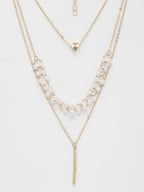 NVR Women's Gold-Polished Beaded Layered Chain