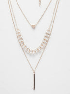 NVR Women's Rose Gold-Polished Beaded Layered Chain