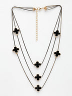 NVR Women's Black Layered Fashion Necklace