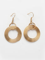 NVR Women's Gold-Polished Circular Shaped Jewellery set