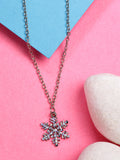 NVR Women's Silver-Plated Chain With Snowflake Pendant