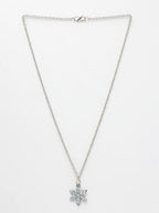 NVR Women's Silver-Plated Chain With Snowflake Pendant