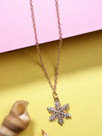 NVR Women's Rose Gold-Polished Chain With Snowflake Pendant