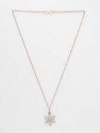 NVR Women's Rose Gold-Polished Chain With Snowflake Pendant