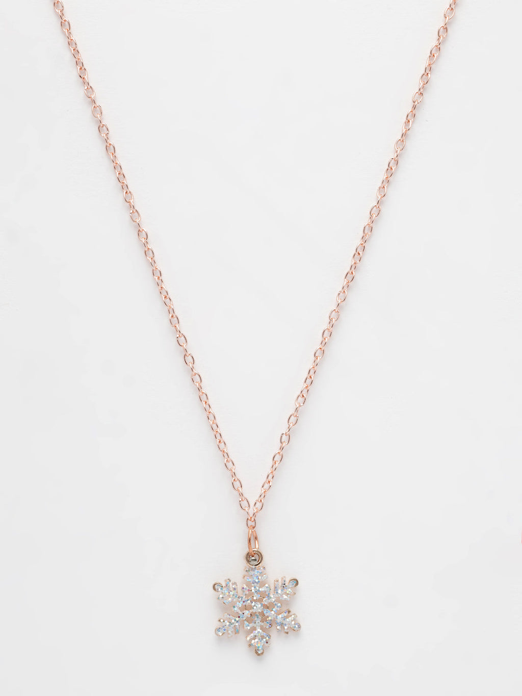 NVR Women's Rose Gold-Polished Chain With Snowflake Pendant