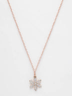 NVR Women's Rose Gold-Polished Chain With Snowflake Pendant