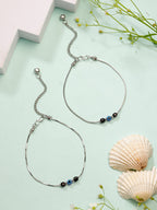 NVR Women's Silver-Plated Evil Eye Anklet - Distacart