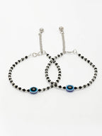 NVR Women's Silver-Plated Evil Eye Artificial Beads Anklet - Distacart