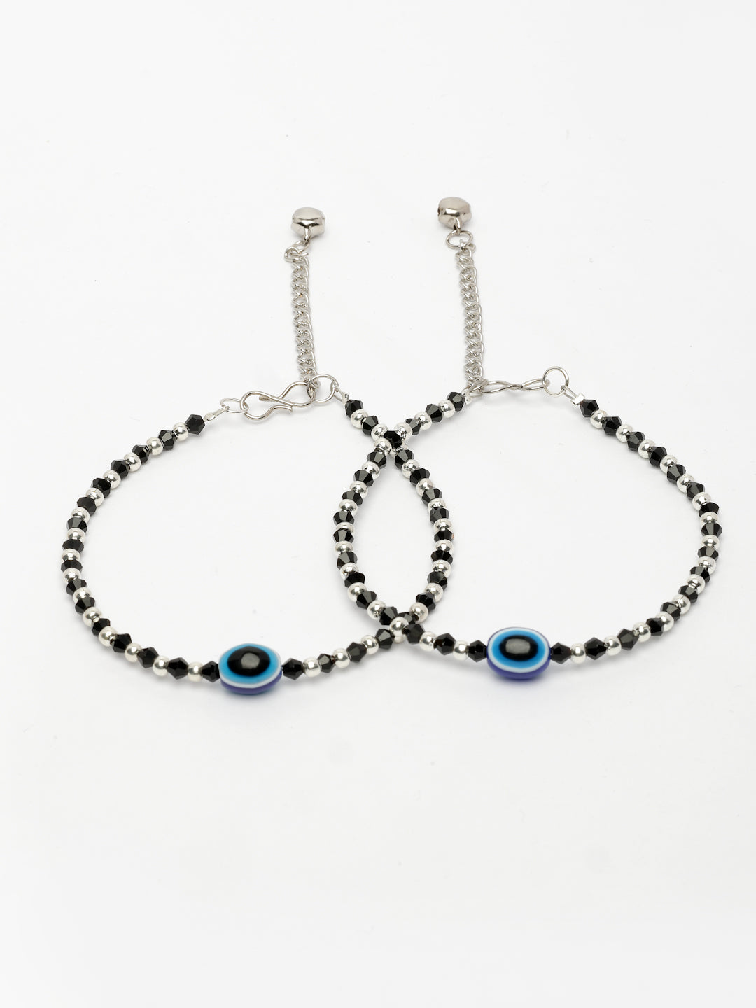 NVR Women's Silver-Plated Evil Eye Artificial Beads Anklet - Distacart
