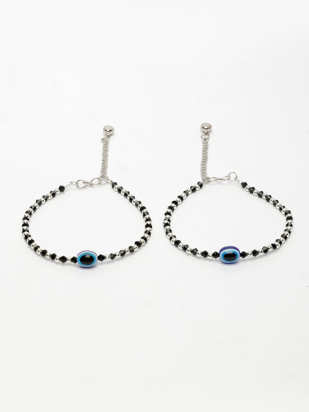 NVR Women's Silver-Plated Evil Eye Artificial Beads Anklet - Distacart