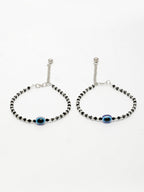 NVR Women's Silver-Plated Evil Eye Artificial Beads Anklet - Distacart