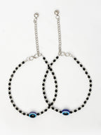 NVR Women's Silver-Plated Evil Eye Artificial Beads Anklet - Distacart