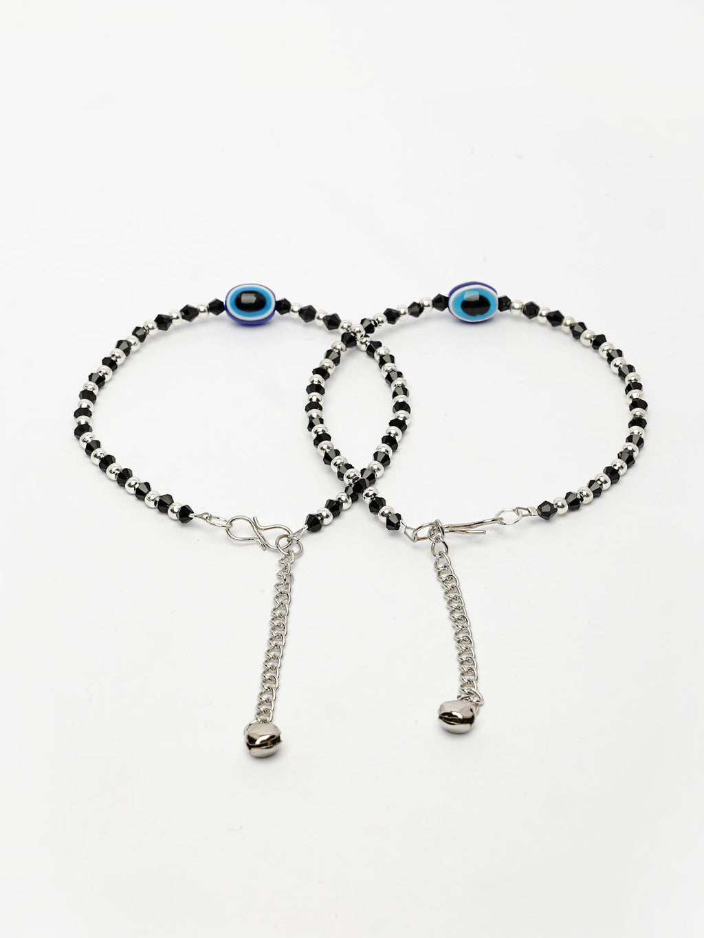 NVR Women's Silver-Plated Evil Eye Artificial Beads Anklet - Distacart