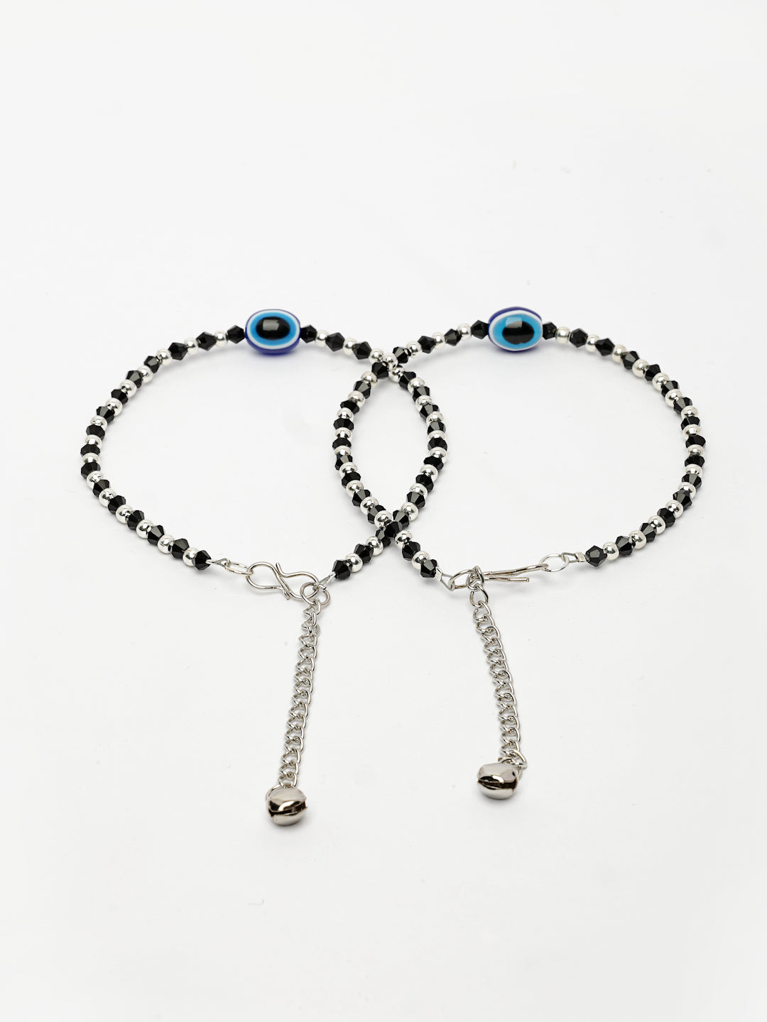 NVR Women's Silver-Plated Evil Eye Artificial Beads Anklet - Distacart