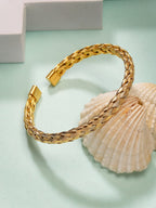 NVR Men's Gold-Polished Stainless Steel Cuff Bracelet - Distacart