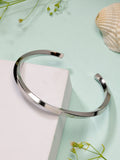 NVR Men's Silver-Plated Stainless Steel Cuff Bracelet - Distacart