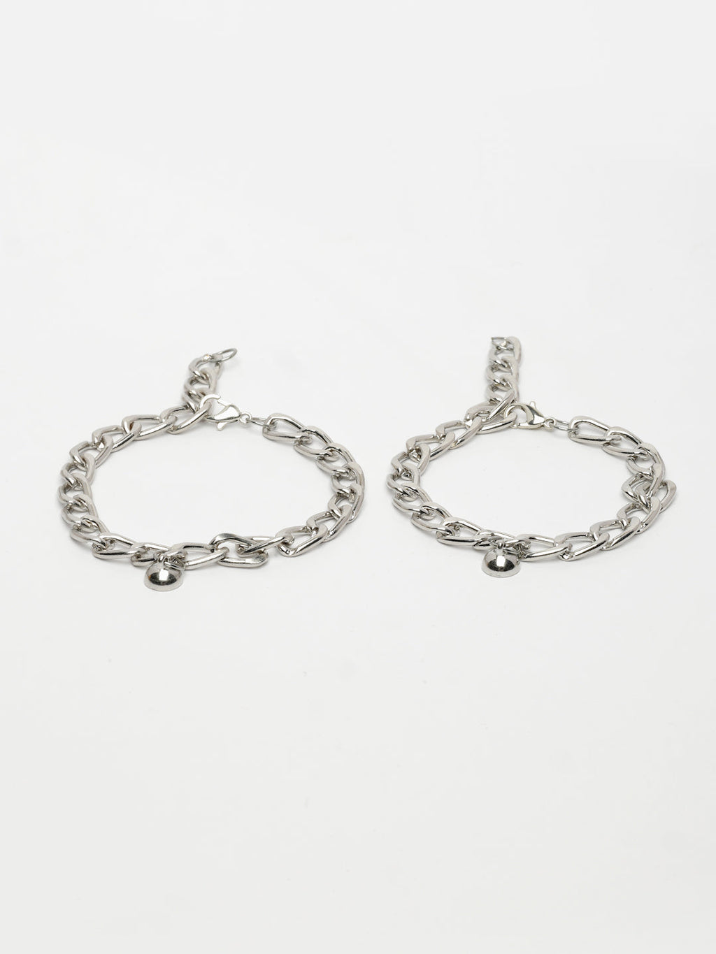 NVR Men's Set of 2 Silver-Plated Stainless Steel Link Bracelet - Distacart