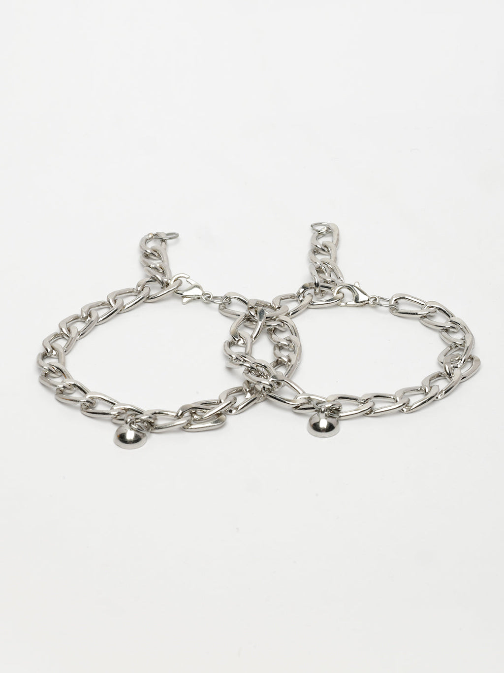 NVR Men's Set of 2 Silver-Plated Stainless Steel Link Bracelet - Distacart