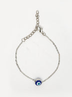 NVR Women's Silver-Plated Evil Eye Link Bracelet - Distacart