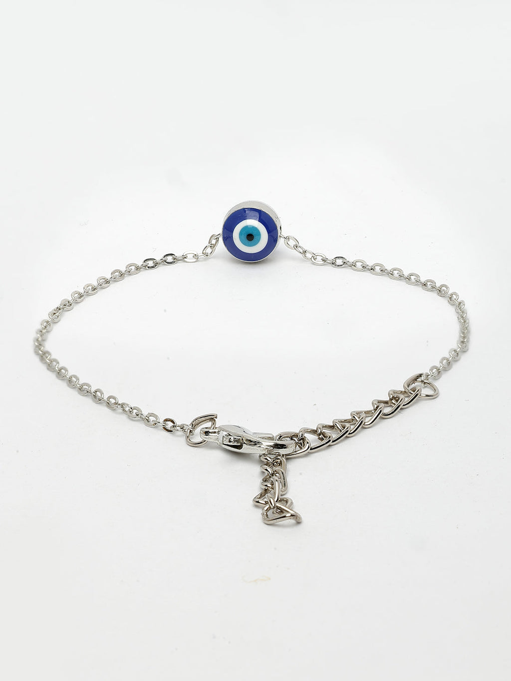 NVR Women's Silver-Plated Evil Eye Link Bracelet - Distacart