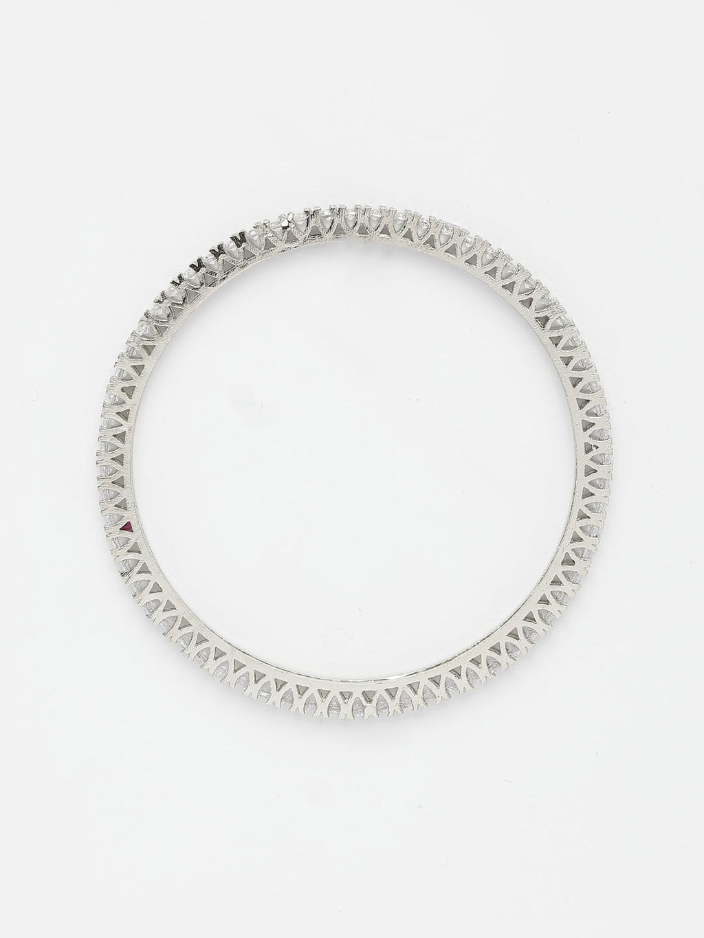 NVR Women's Set of 4 Silver-Plated Cubic Zirconia Stone Studded Bangles - Distacart
