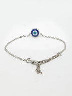 NVR Women's Set of 2 Gold & Silver Polished Evil eye Link Bracelet - Distacart