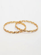 NVR Women's Set of 2 Gold-Polished Cubic Zirconia Stone Studded Bangles - Distacart
