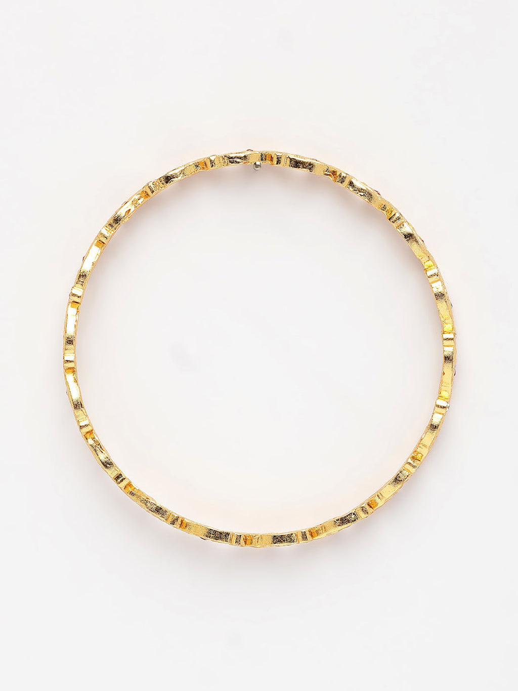NVR Women's Set of 2 Gold-Polished Cubic Zirconia Stone Studded Bangles - Distacart