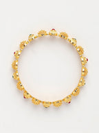 NVR Women's Set of 2 Gold-Polished Artificial Stones Traditional Bangles - Distacart