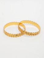 NVR Women's Set of 2 Gold-Polished Leaf Shaped Kada Bangles - Distacart