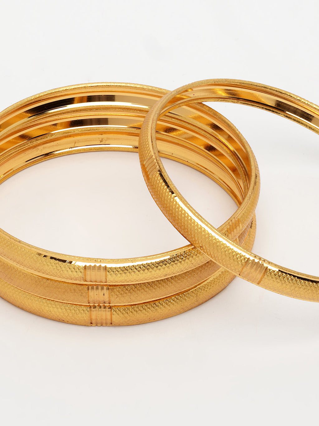 NVR Women's Set of 4 Gold-Polished Traditional Bangles - Distacart