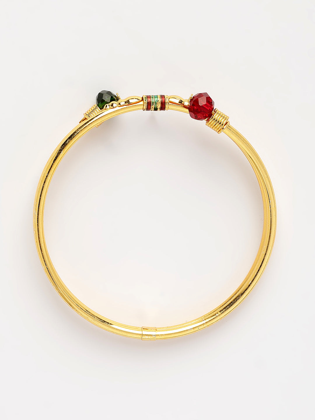 NVR Women's Set of 2 Gold-Polished Artificial Beads Traditional Bangles - Distacart
