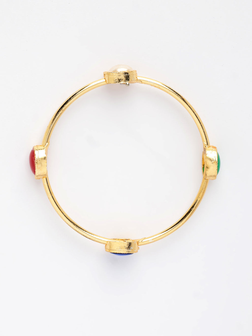 NVR Women's Set of 4 Gold-Polished Artificial Stone Studded Bangles - Distacart