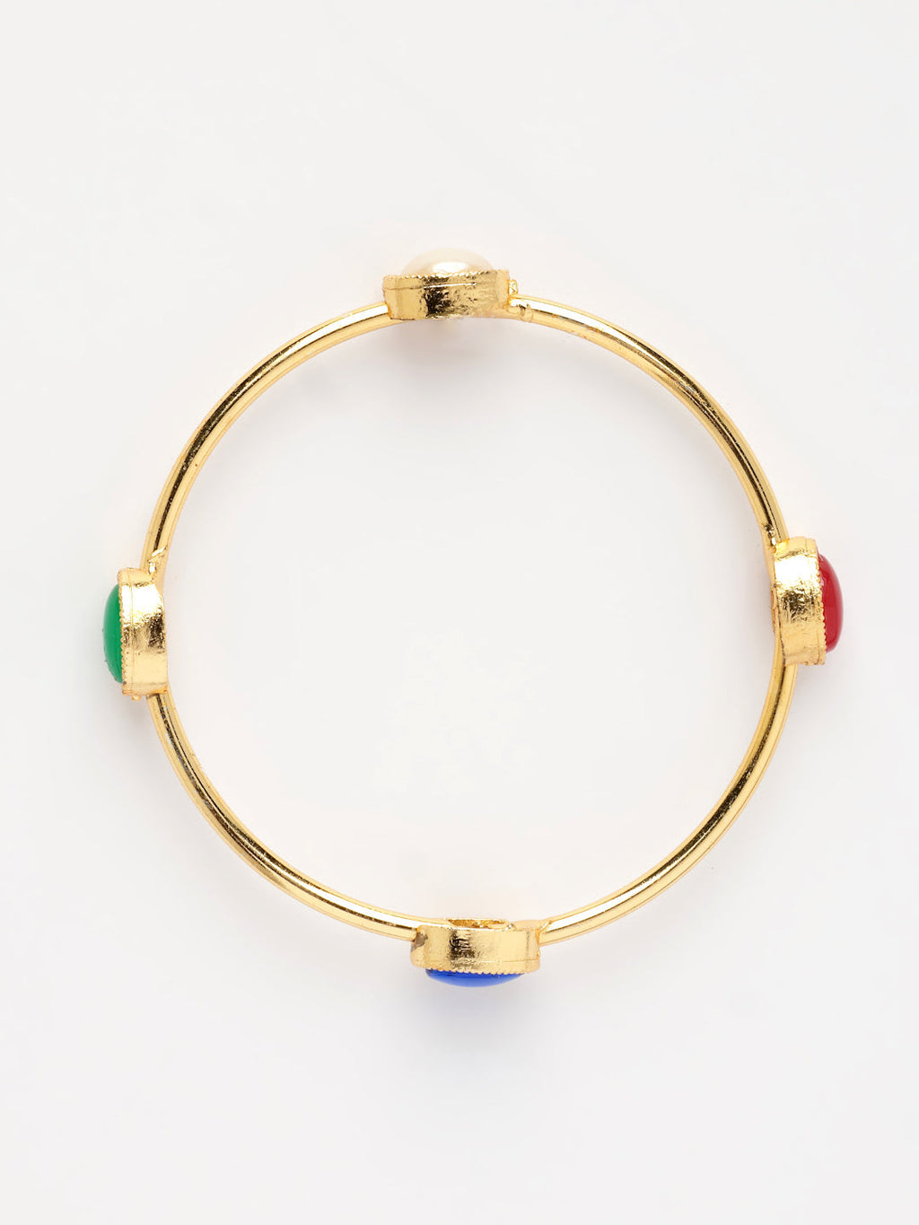 NVR Women's Set of 2 Gold-Polished Artificial Stone Studded Bangles - Distacart