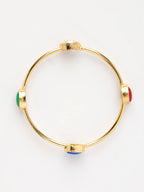 NVR Women's Set of 2 Gold-Polished Artificial Stone Studded Bangles - Distacart