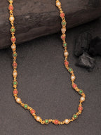 NVR Women's Multi color Gold-Polished Artificial Beads Chain - Distacart